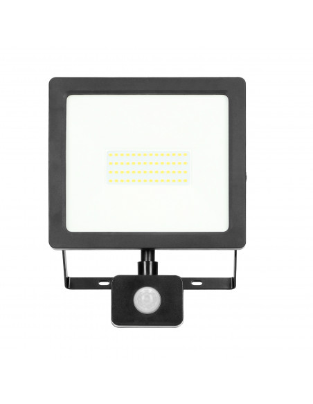 ALLED 50W Naświetlacz LED z PIR, 4000lm, IP44, 4000K, Alu+szkło