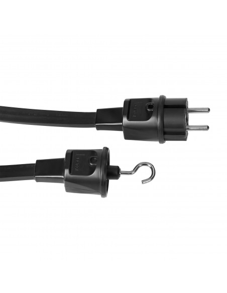 GIRLANDA, 11metrów / 10 oprawek E27+ HAK KOŃCOWY, IP44, czarna