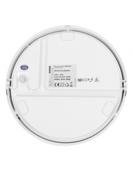 AGAT LED 10W, oprawa ogrodowa, 800lm, IP54, 4000K, biała