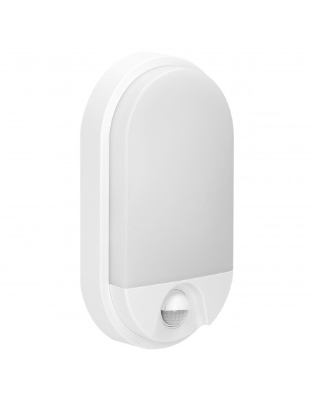 NEFRYT LED 10W, oprawa ogrodowa z czujnikiem ruchu 140st,  800lm, IP54, 4000K, biała
