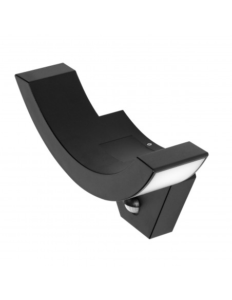 SPINEL LED 10W, oprawa ogrodowa z czujnikiem ruchu 140°, 800lm, IP54, 4000K, IK10, czarna