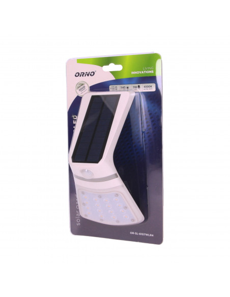  NOCTURNE LED 2W, lampa solarna z czujnikiem ruchu 120st, 240lm, IP65, 4000K, 1200mAh, podwójne źródło światła,...