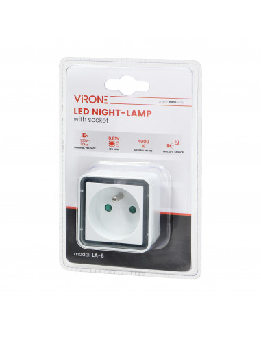 Lampka nocna LED z gniazdem...