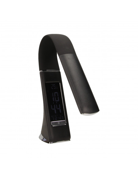 DOLOMIT LED 5W, lampka biurkowa z budzikiem, 300lm, 4000K, czarna