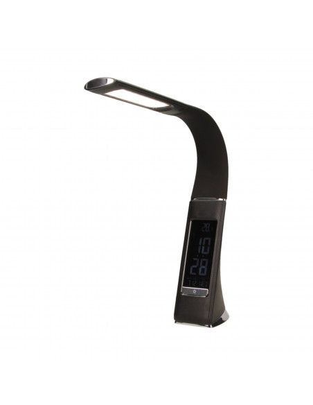 DOLOMIT LED 5W, lampka biurkowa z budzikiem, 300lm, 4000K, czarna