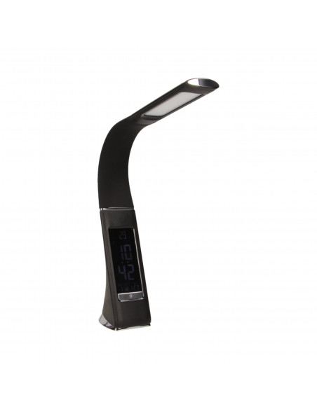 DOLOMIT LED 5W, lampka biurkowa z budzikiem, 300lm, 4000K, czarna