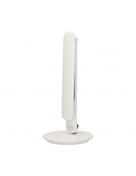 CRYSTAL LED 6,5W, Lampka biurkowa z budzikiem, czujnikiem ruchu i ładowarką USB, 500lm, 4000K, biała