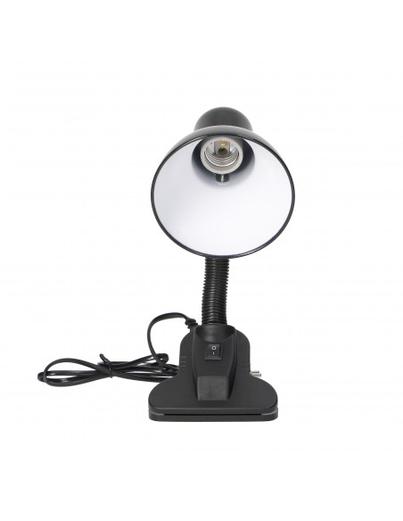 LATSA, lampa biurkowa z klipsem, 40W, E27, stal + tworzywo, czarna