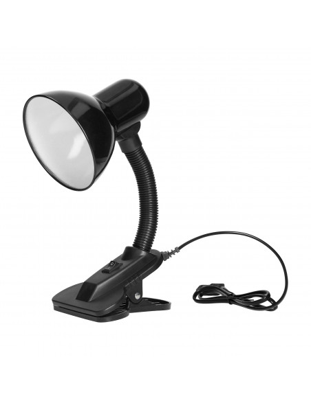LATSA, lampa biurkowa z klipsem, 40W, E27, stal + tworzywo, czarna