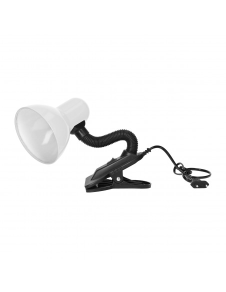 LATSA, lampa biurkowa z klipsem, 40W, E27, stal + tworzywo, biała