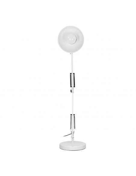 DEON, lampa biurkowa, 60W, E27, wysoka, stal, biała