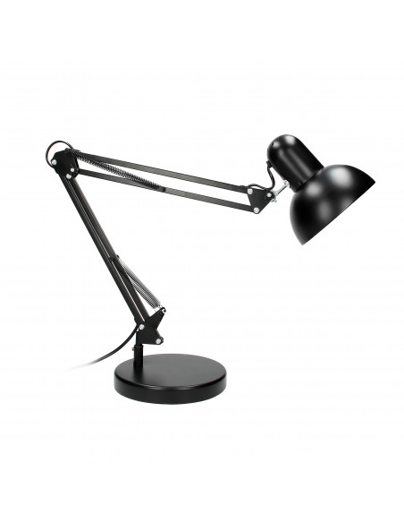 DEON, lampa biurkowa, 60W, E27, wysoka, stal, czarna