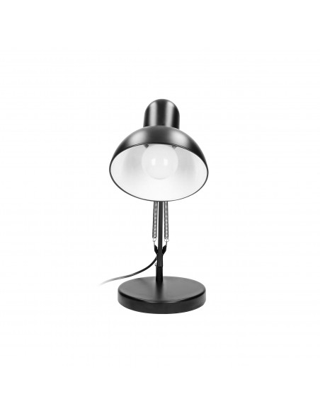 DEON, lampa biurkowa, 60W, E27, wysoka, stal, czarna