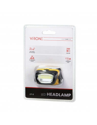 Latarka czołowa LED COB 3W, 170lm, 3...