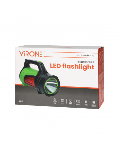 Latarka akumulatorowa LED 10W, 1000lm, 4000mAh, powerbank, wskaźnik baterii