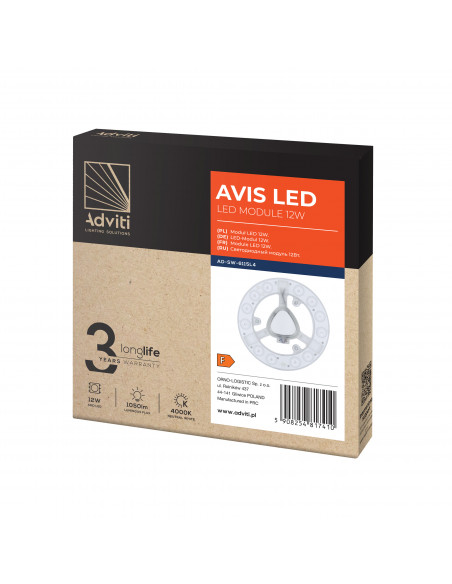 AVIS LED 12W, moduł LED, 1050lm, 4000K, 3 neodymowe magnesy, Ø 141 / 24