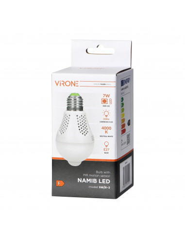 NAMIB LED PIR 7W A60, żarówka z PIR...