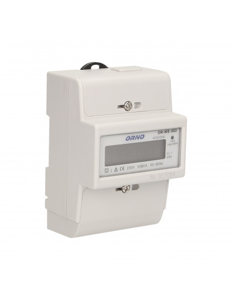 1-fazowy wskaźnik zużycia energii elektrycznej, 80A, 3 moduły, DIN TH-35mm