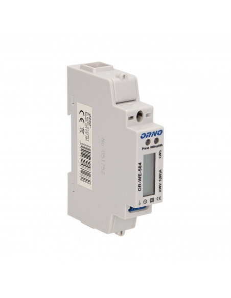 1-fazowy wskaźnik zużycia energii elektrycznej, 80A, port RS-485, 1 moduł, DIN TH-35mm