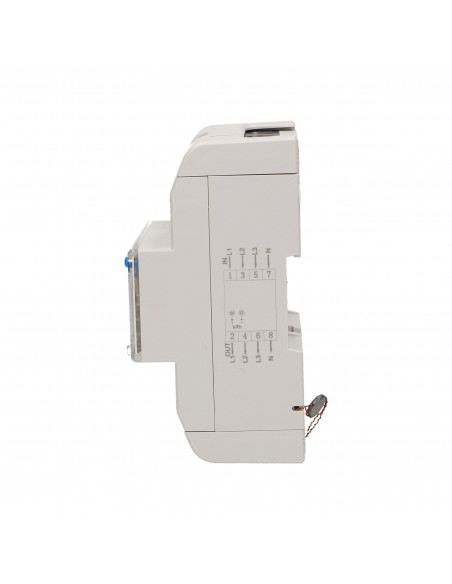 3-fazowy wskaźnik energii elektrycznej, 120A, 5 modułów, DIN TH-35mm, dodatkowy przycisk