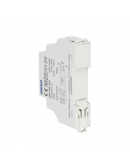 1-fazowy licznik energii elektrycznej, 40A, MID, wyjście impulsowe, podświetlenie, 1 moduł, DIN TH-35mm