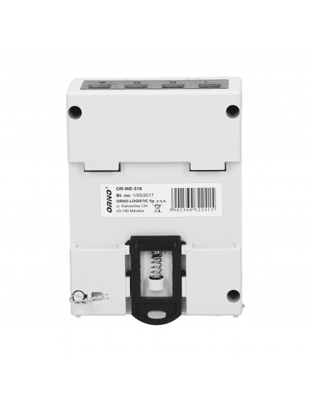 3-fazowy licznik energii elektrycznej, 80A, port RS-485, MID, 3 moduły, DIN TH-35mm