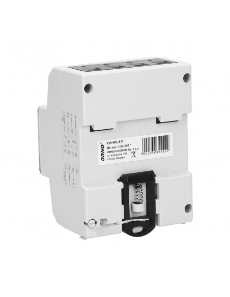 3-fazowy licznik energii elektrycznej, 80A, port RS-485, wielotaryfowy, 3 moduły, DIN TH-35mm