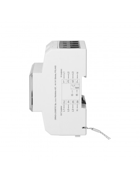 3-fazowy wskaźnik zużycia energii elektrycznej, 80A, 3 moduły, DIN TH-35mm