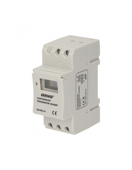 Elektroniczny programator czasowy, 16 programów, 2 moduły, DIN TH-35mm