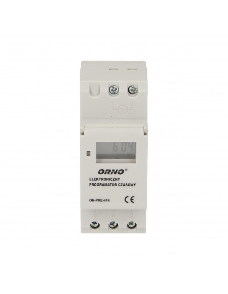 Elektroniczny programator czasowy, 16 programów, 2 moduły, DIN TH-35mm