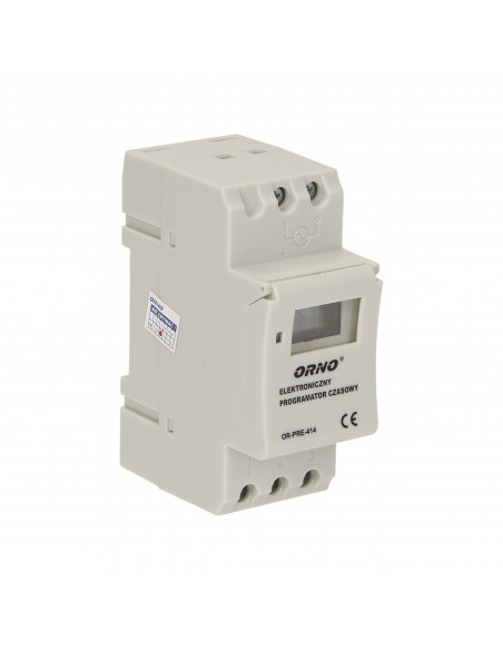 Elektroniczny programator czasowy, 16 programów, 2 moduły, DIN TH-35mm