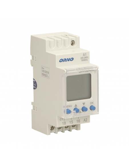 Elektroniczny programator czasowy, 52 programy, 3 języki menu, 2 moduły, DIN TH-35mm