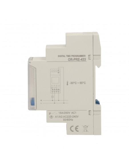 Elektroniczny programator czasowy, 52 programy, 3 języki menu, 2 moduły, DIN TH-35mm
