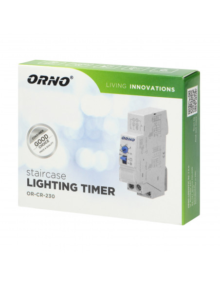 Automat schodowy, instalacja 3 lub 4 żyłowa, 1 moduł, DIN TH-35mm