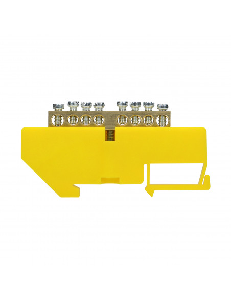 Listwa zaciskowa PE, na szynę TH35, 8 przewodów, żółta