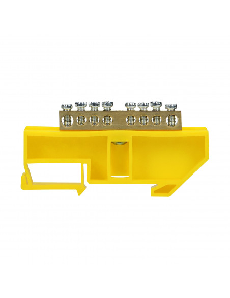 Listwa zaciskowa PE, na szynę TH35, 8 przewodów, żółta
