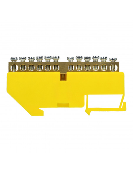 Listwa zaciskowa PE, na szynę TH35, 12 przewodów, żółta
