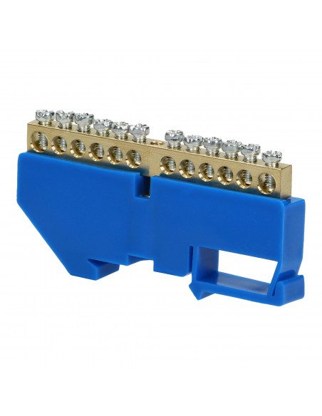 Listwa zaciskowa N, na szynę TH35, 12 przewodów, niebieska