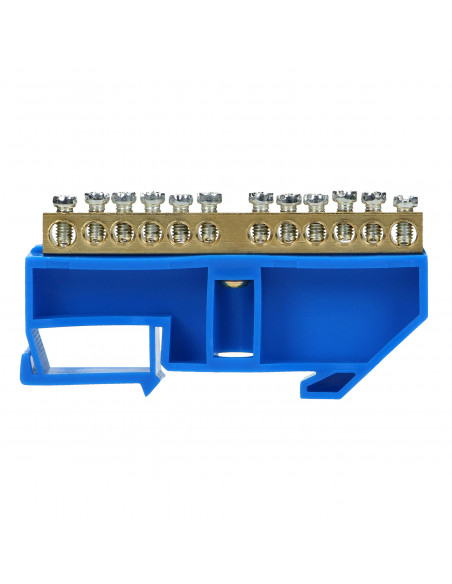 Listwa zaciskowa N, na szynę TH35, 12 przewodów, niebieska