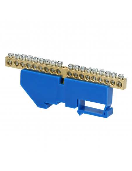 Listwa zaciskowa N, na szynę TH35, 18 przewodów, niebieska