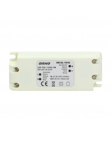 Zasilacz do LED  12VDC 9W, IP20