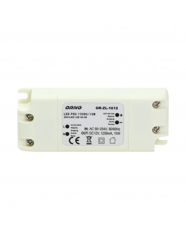 Zasilacz do LED  12VDC 15W, IP20