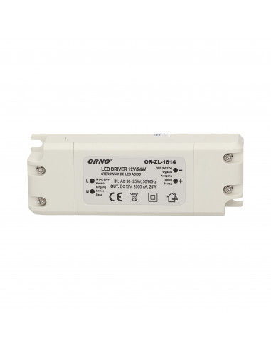 Zasilacz do LED  12VDC 24W, IP20