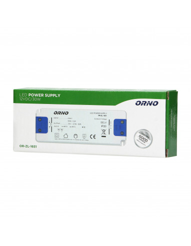 Zasilacz płaski do LED  12VDC 30W,...