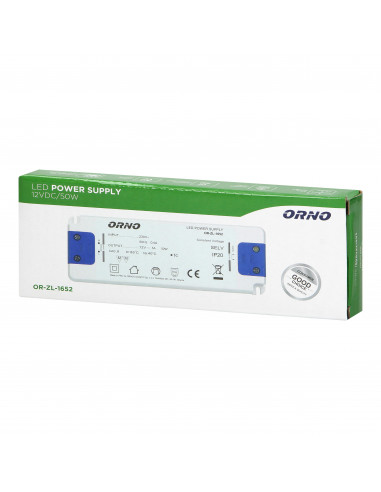 Zasilacz płaski do LED  12VDC 50W,...