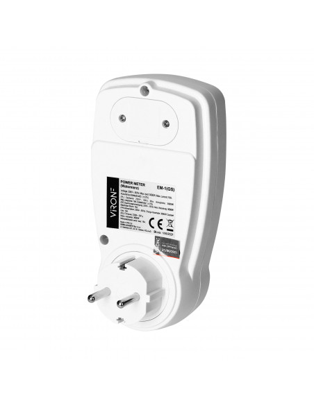  Dwutaryfowy watomierz, kalkulator energii z wyświetlaczem LCD, 2 oddzielne taryfy, wewnętrzny akumulator, wersja...