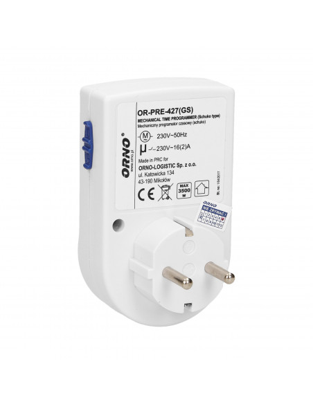 Programator czasowy mechaniczny, MINI, wersja schuko