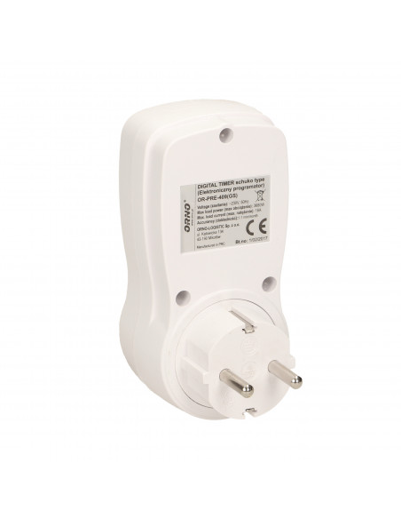 Elektroniczny programator czasowy, 16 programów, wersja schuko