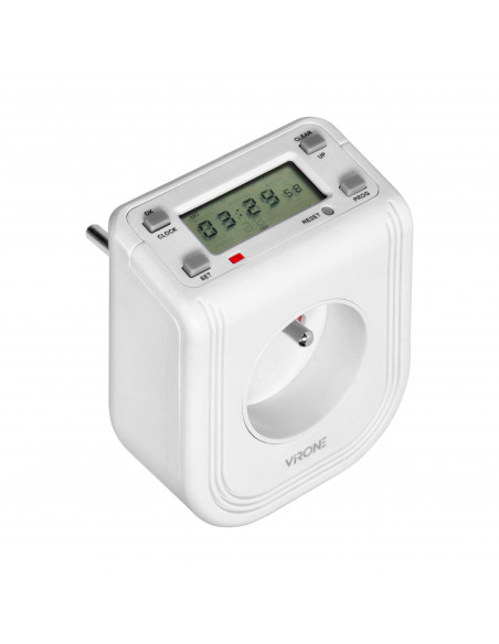  Elektroniczny programator czasowy z górnym wyświetlaczem LCD, 230 VAC 3680W, 16 punktów przełączenia, symulator...