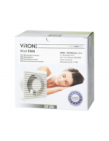 Wentylator łazienkowy 125mm - Czujnik wilgoci + TS